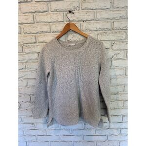Prana Nolan Tunic Sweater Gray Pullover Crew Neck Relaxed Fit Casual Size Large